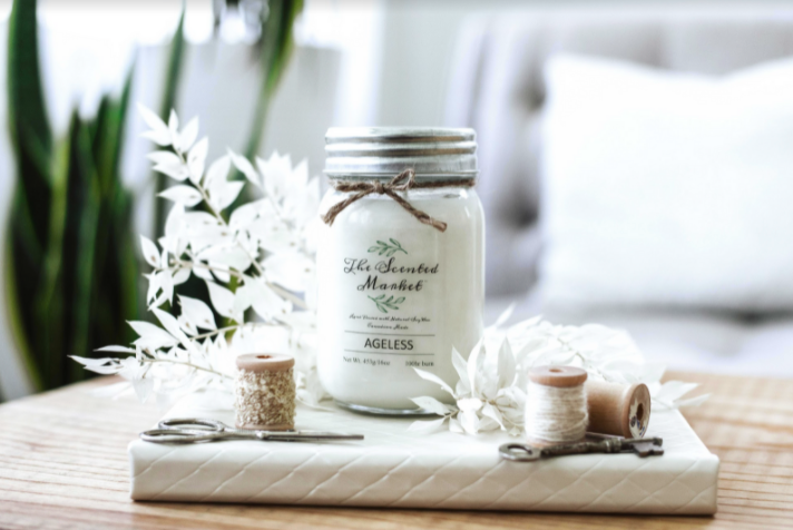 Mason jar soy scented candle
