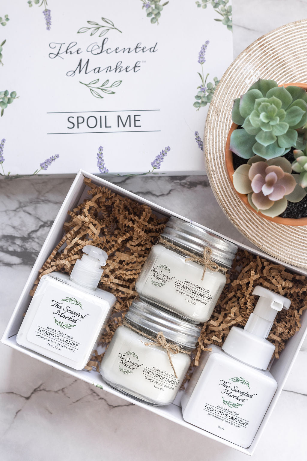 Spoil Me Gift Box – Scented Soy Candles & Luxurious Body Care in Eucalyptus Lavender