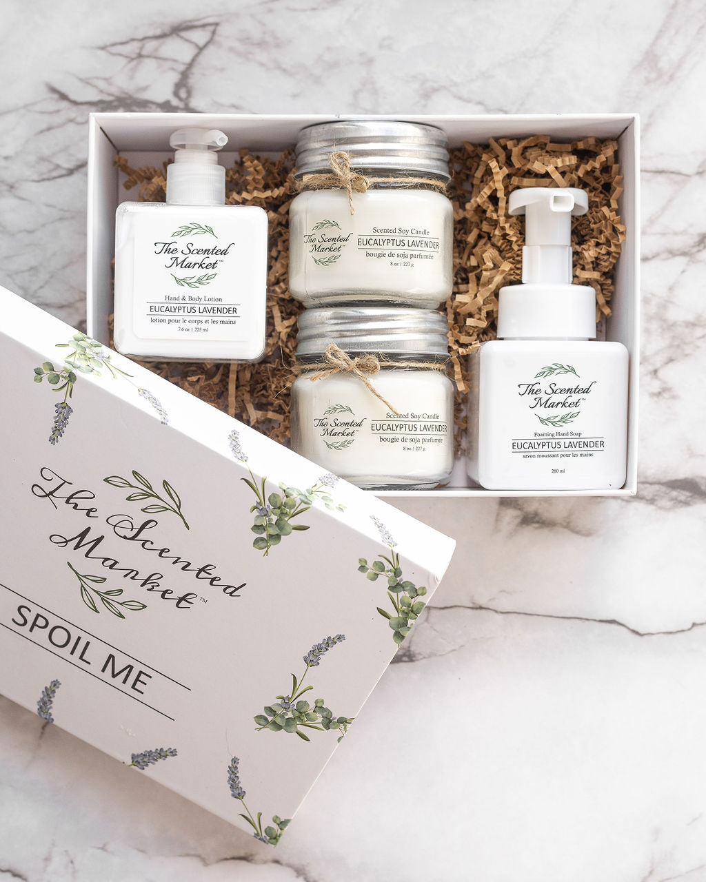 Spoil Me Gift Box – Scented Soy Candles & Luxurious Body Care in Eucalyptus Lavender