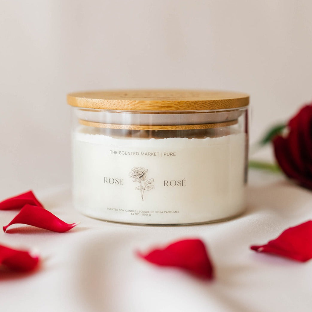 Pure ROSE Soy Wax Candle 14 oz - The Scented Market
