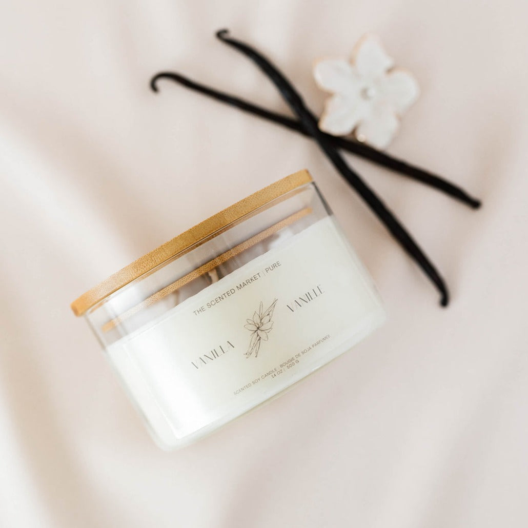 Pure VANILLA Soy Wax Candle 14 oz - The Scented Market