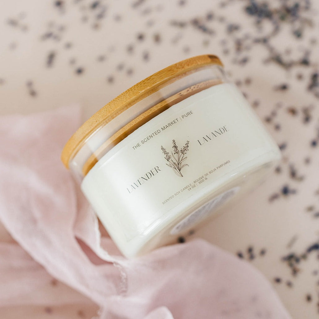 Pure LAVENDER Soy Wax Candle 14 oz - The Scented Market
