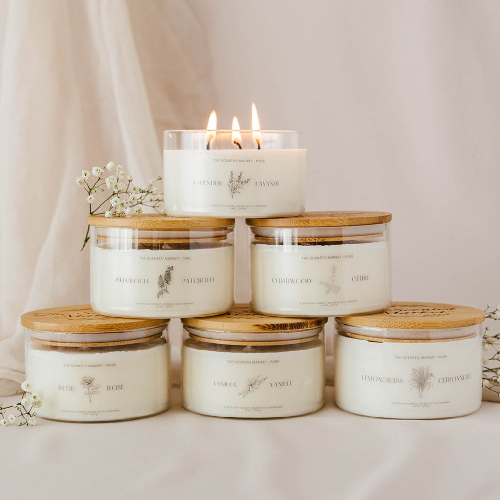 Pure CEDARWOOD Soy Wax Candle 14 oz - The Scented Market