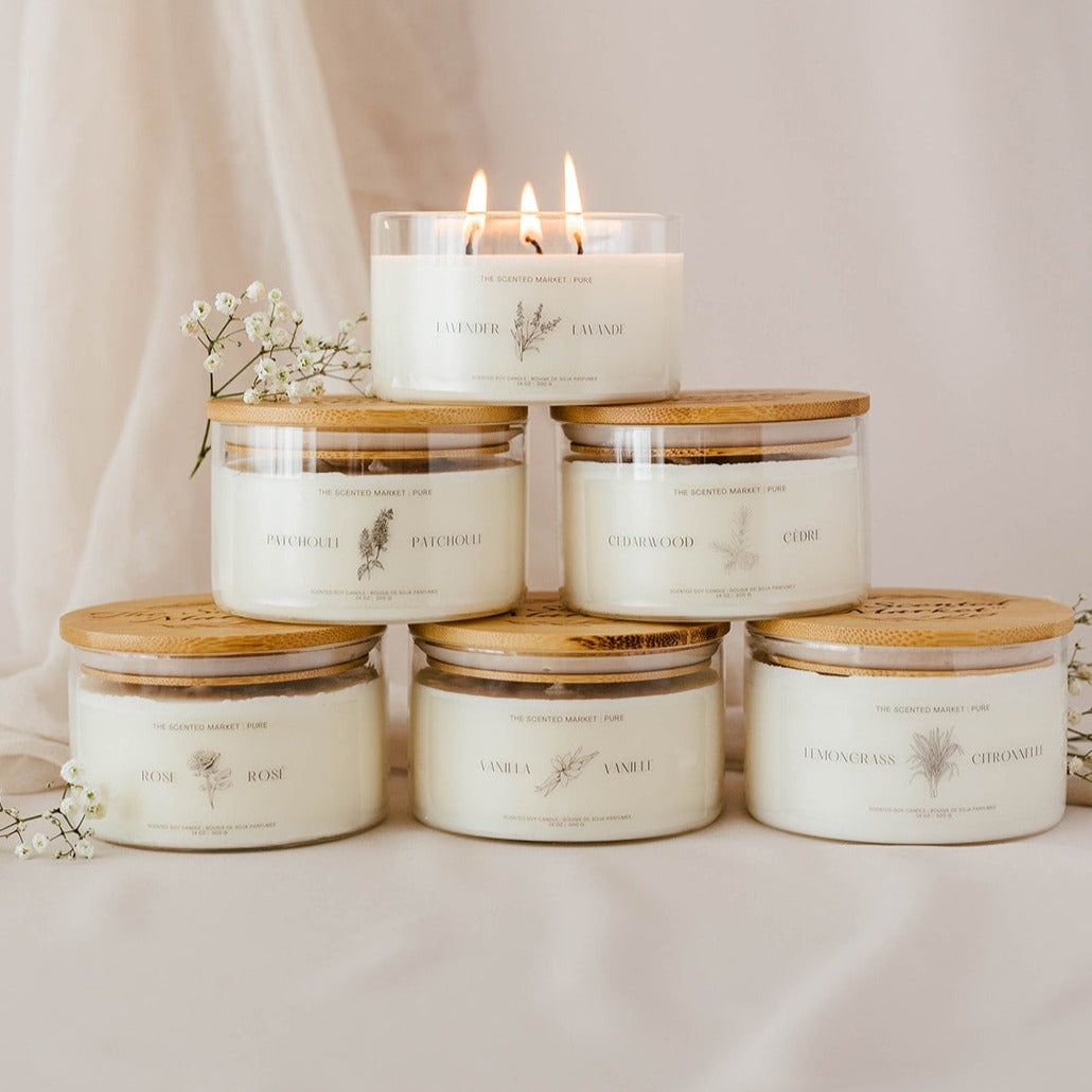 Pure ROSE Soy Wax Candle 14 oz - The Scented Market
