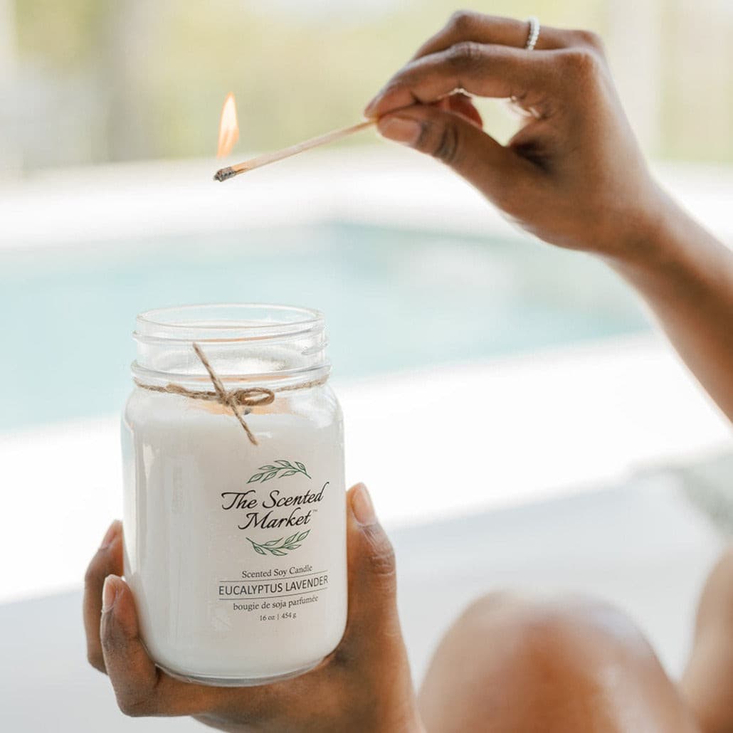 EUCALYPTUS LAVENDER Soy Wax Candle 16 oz - The Scented Market