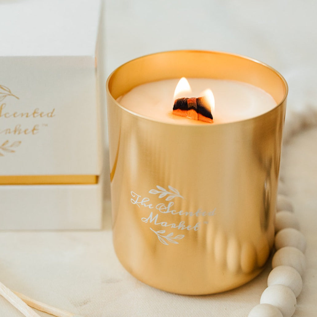 TEAKWOOD ESCAPE Wood Wick Candle 10 oz - The Scented Market