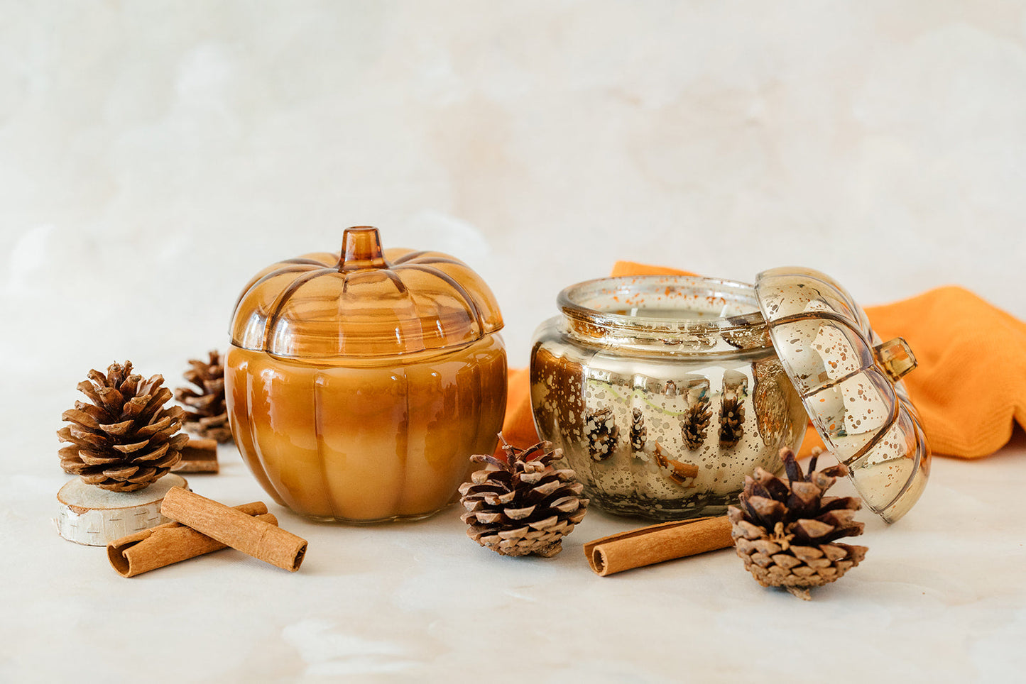 Orange Glass Pumpkin Soy Candle - The Scented Market