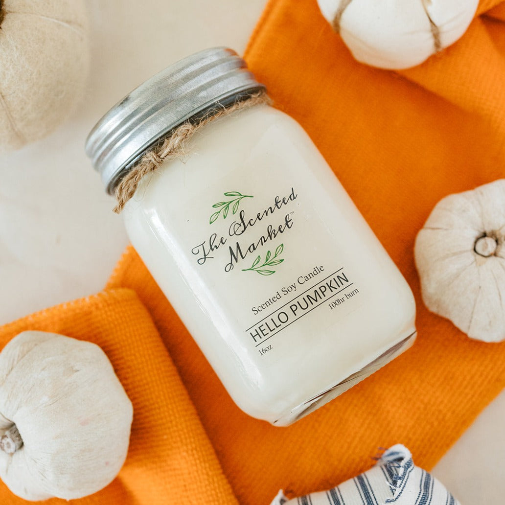 HELLO PUMPKIN Soy Wax Candle 16 oz - The Scented Market