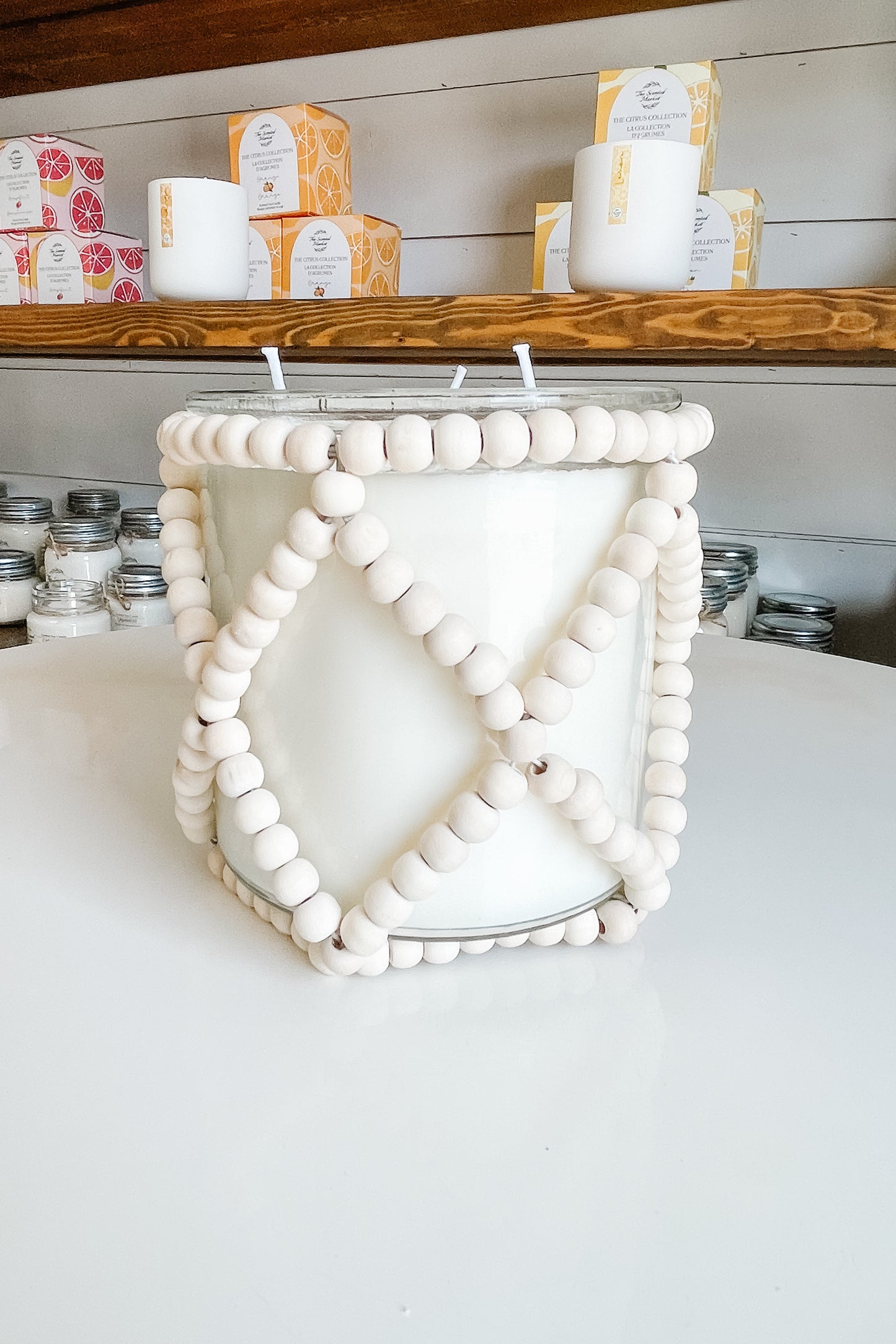 Beaded SUMMER NIGHTS 3 Wick Glass Vessel