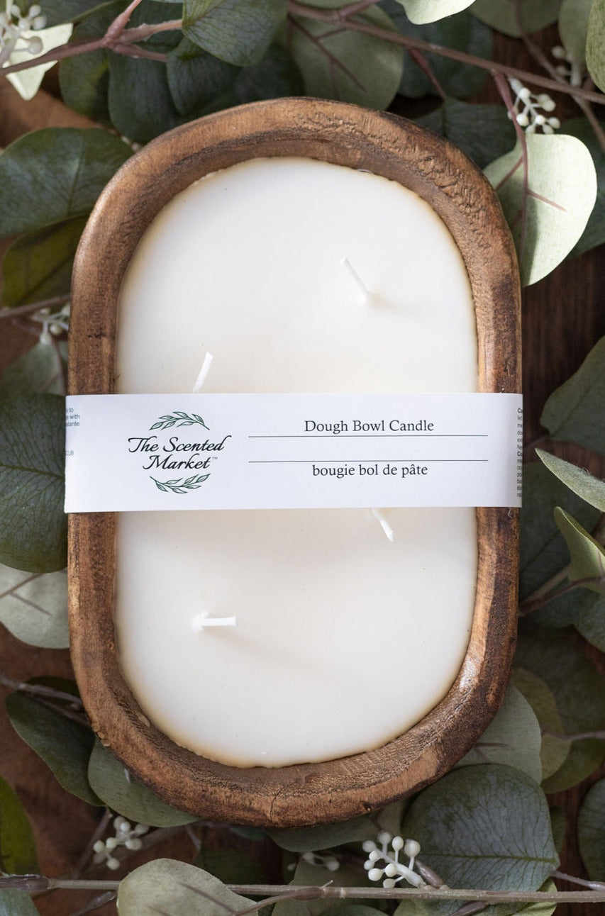 Brown Oval Dough Bowl - Just Breathe - The Scented Market Candles