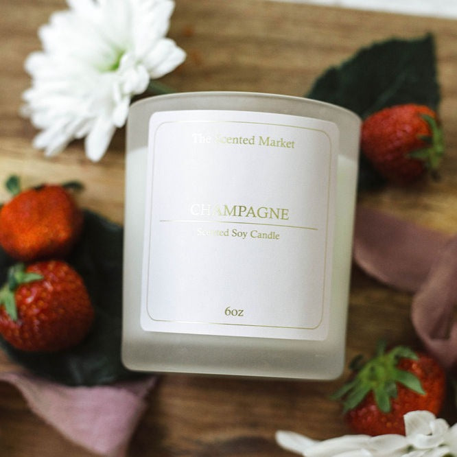 CHAMPAGNE Soy Wax Candle 6 oz - The Scented Market