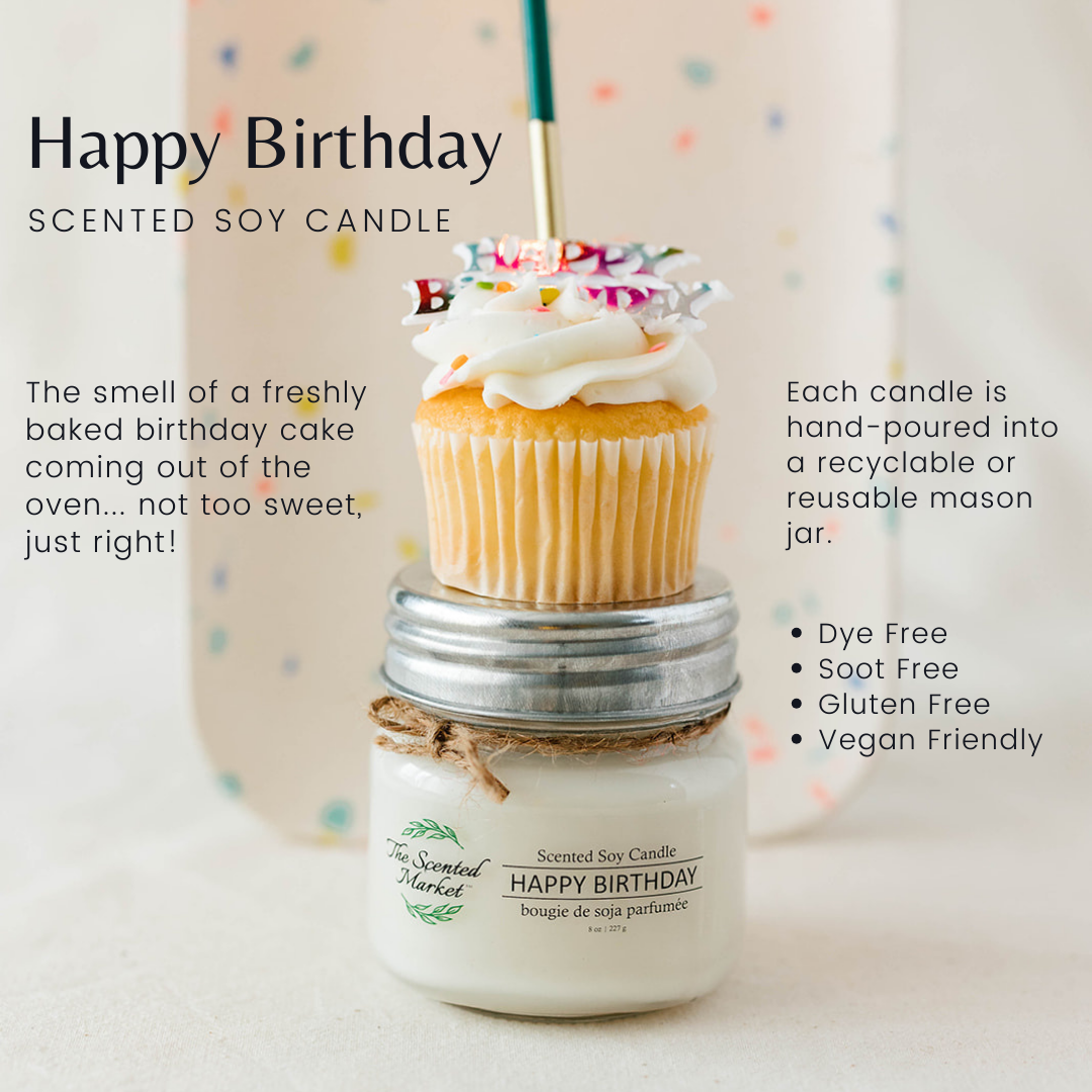 HAPPY BIRTHDAY Soy Wax Candle 8 oz - The Scented Market