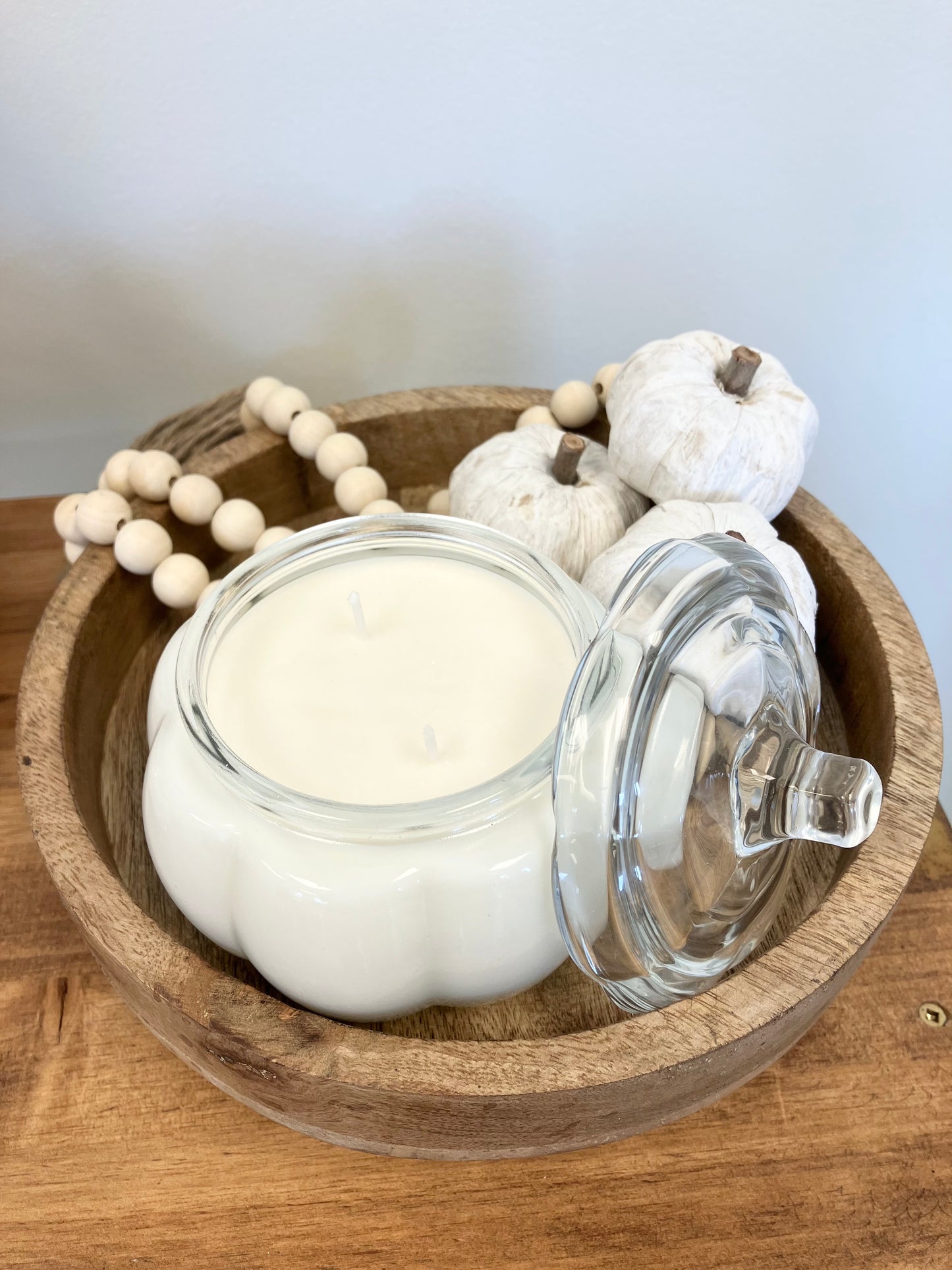 Glass Pumpkin Soy Candle – Pumpkin Spice Cake Scent