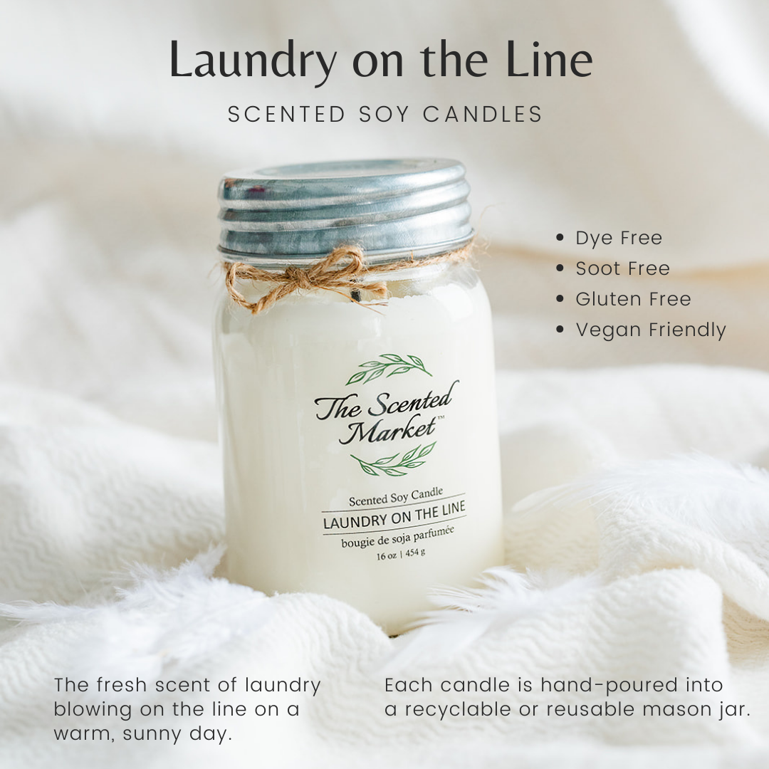 LAUNDRY ON THE LINE Soy Wax Candle 16 oz - The Scented Market