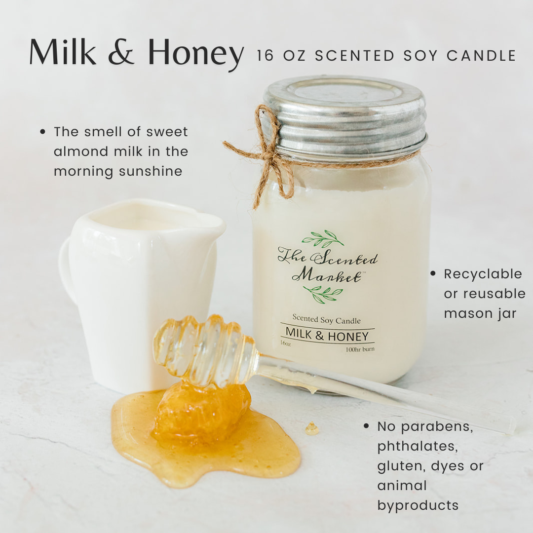 MILK & HONEY Soy Wax Candle 16 oz