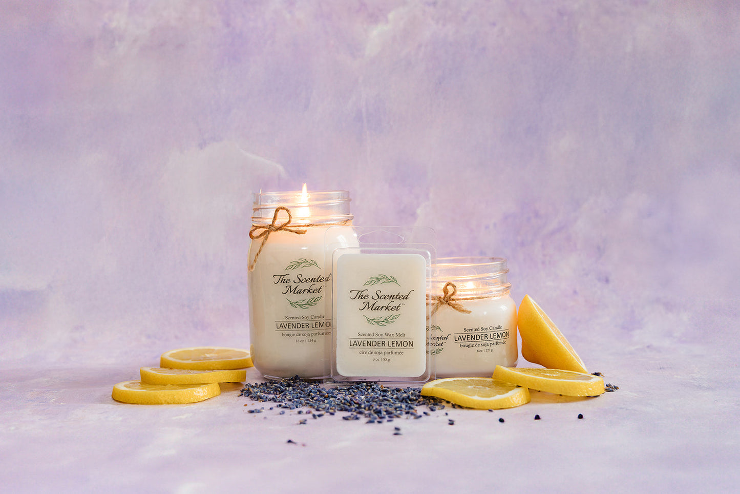 LAVENDER LEMON Soy Wax Candle 16 oz