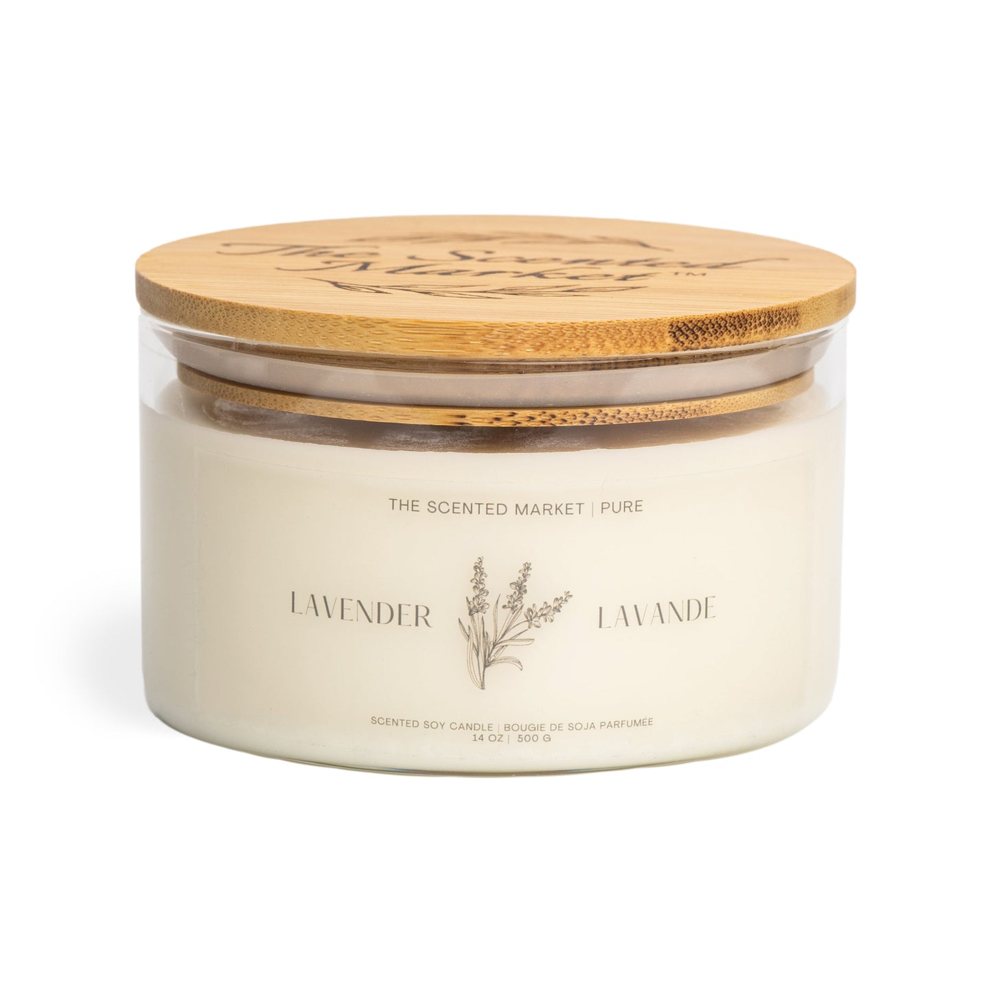 Pure LAVENDER Soy Wax Candle 14 oz - The Scented Market