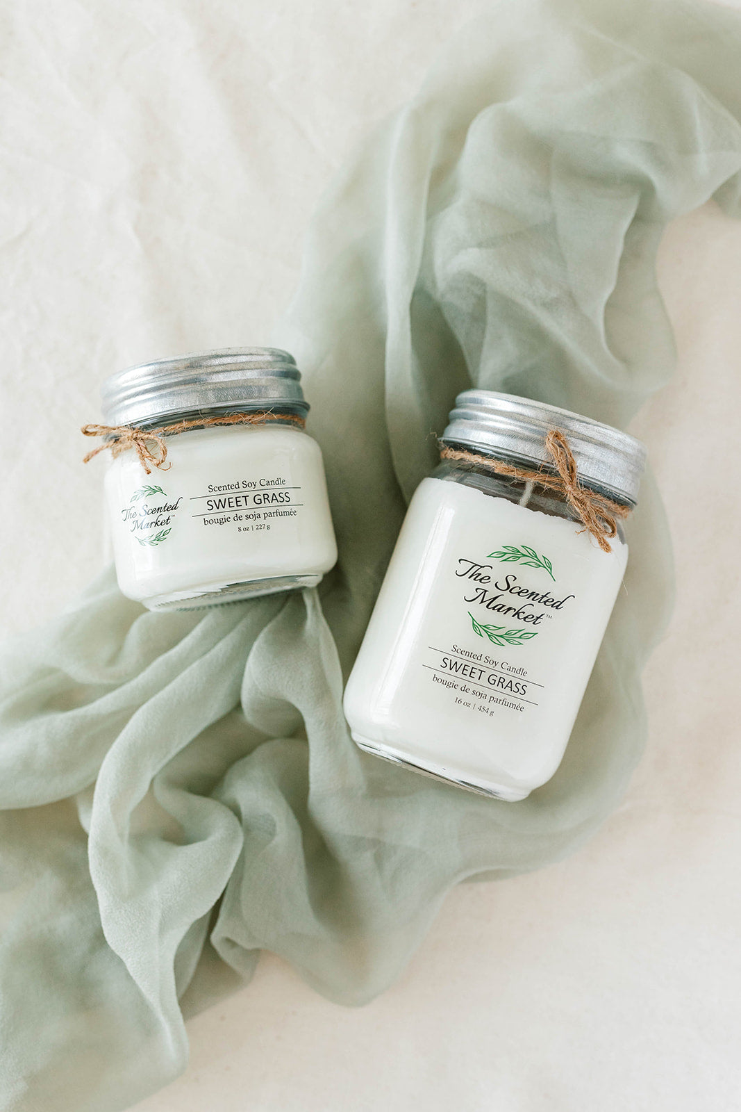 SWEET GRASS Soy Wax Candle 8 oz - The Scented Market Candles