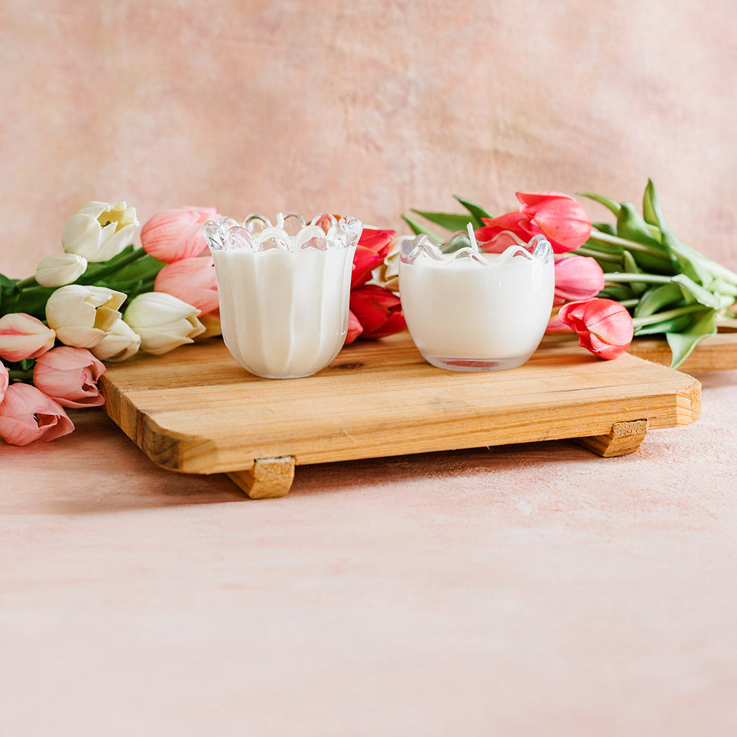 Tulip Bulb and Cracked Egg Candle Combo
