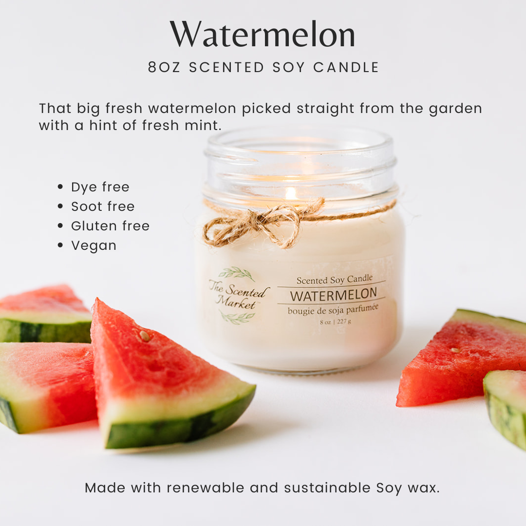 WATERMELON Soy Wax Candle 8 oz