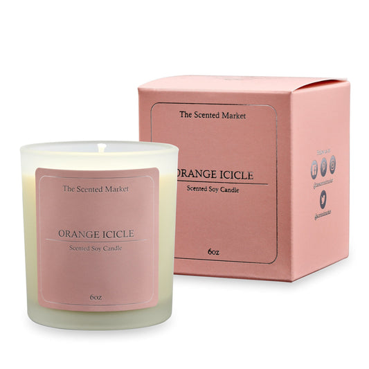 ORANGE ICICLE Soy Wax Candle 6 oz - The Scented Market 