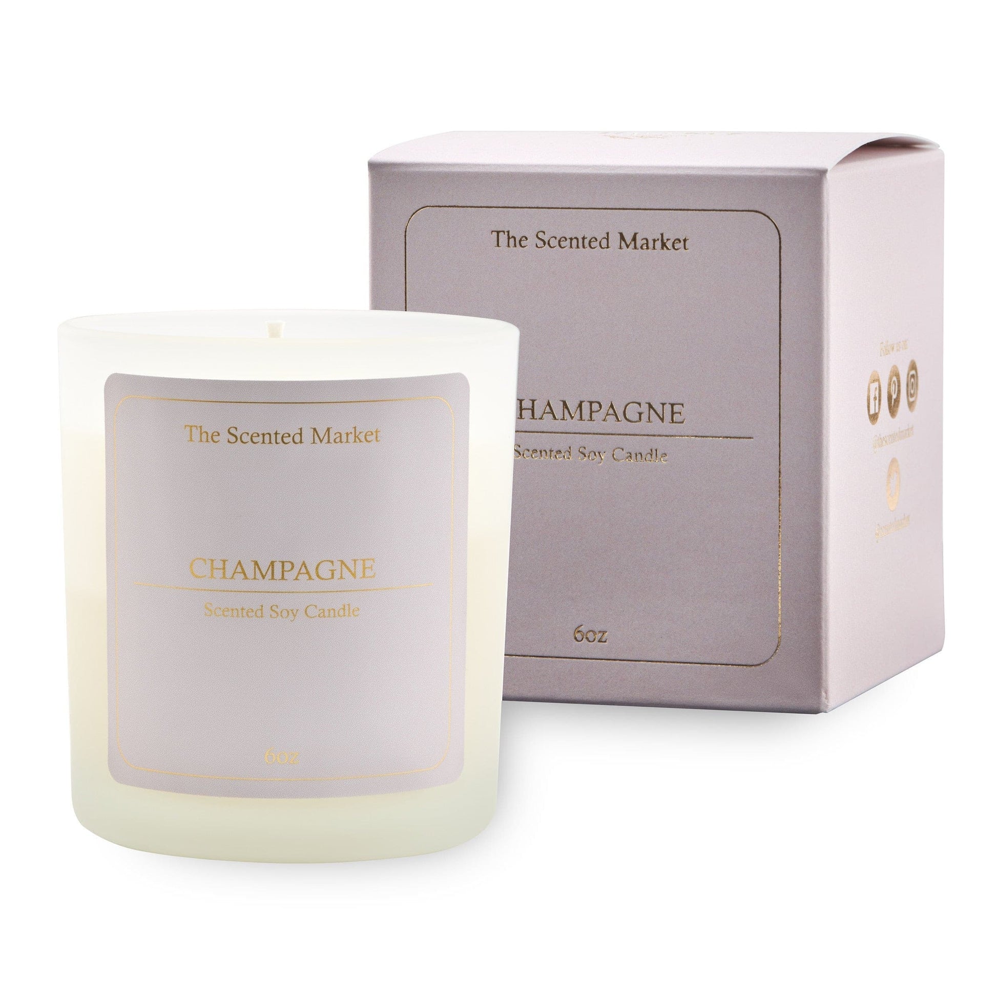 CHAMPAGNE Soy Wax Candle 6 oz - The Scented Market 