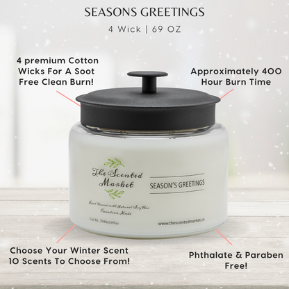 4 Wick Winter Collection Soy Wax Candle – Seasons Greetings - The Scented Market  Candles   