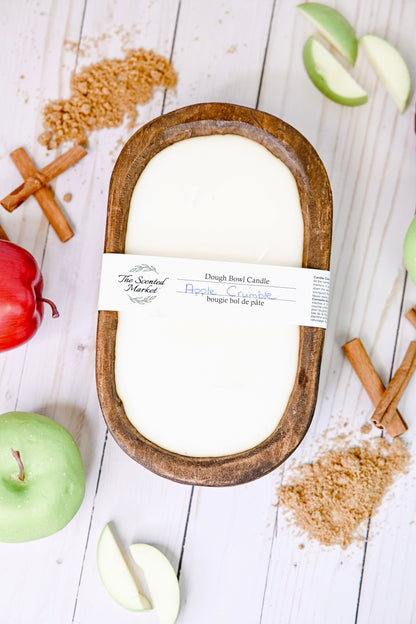 Apple Crumble Oval Dough Bowl Soy Candle – Warm Baked Apple Scent