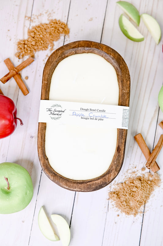 Apple Crumble Oval Dough Bowl Soy Candle – Warm Baked Apple Scent