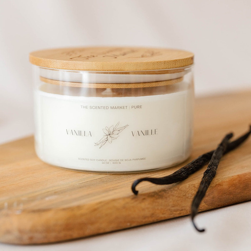 Pure VANILLA Soy Wax Candle 14 oz - The Scented Market 