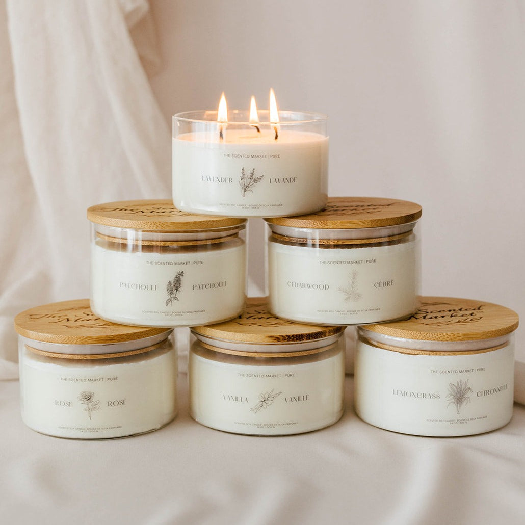 Pure VANILLA Soy Wax Candle 14 oz - The Scented Market 