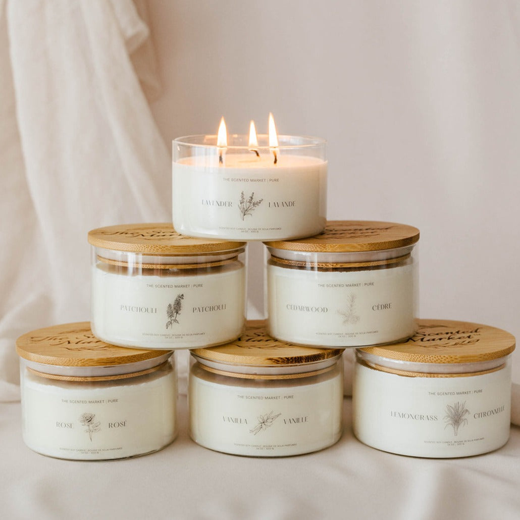 Pure LEMONGRASS Soy Wax Candle 14 oz - The Scented Market 