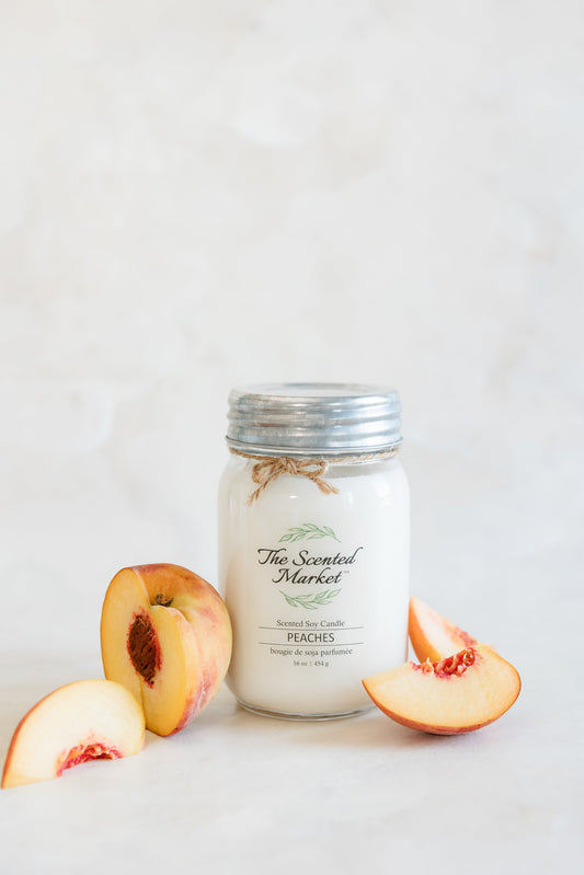 PEACHES Soy Wax Candle 16 oz - The Scented Market 