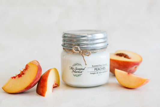 PEACHES Soy Wax Candle 8 oz - The Scented Market 