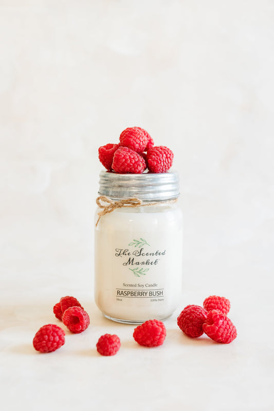 RASPBERRY BUSH Soy Wax Candle 16 oz - The Scented Market 