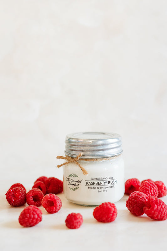 RASPBERRY BUSH Soy Wax Candle 8 oz - The Scented Market 
