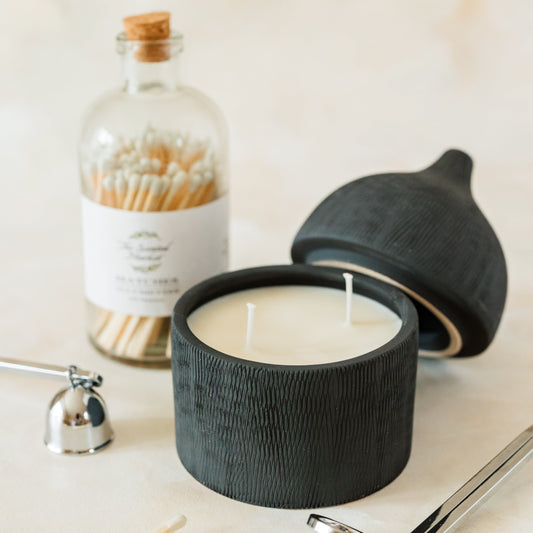 Clay Collection - BLACK Soy Wax Candle - The Scented Market 