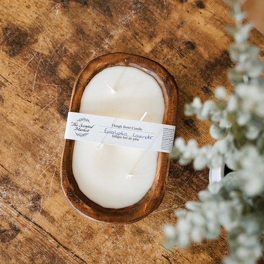 Brown Oval Dough Bowl - EUCALYPTUS LAVENDER - The Scented Market 