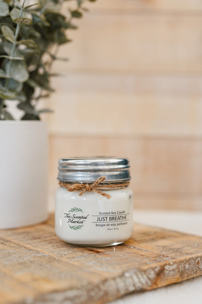 JUST BREATHE  Soy Wax Candle 8 oz