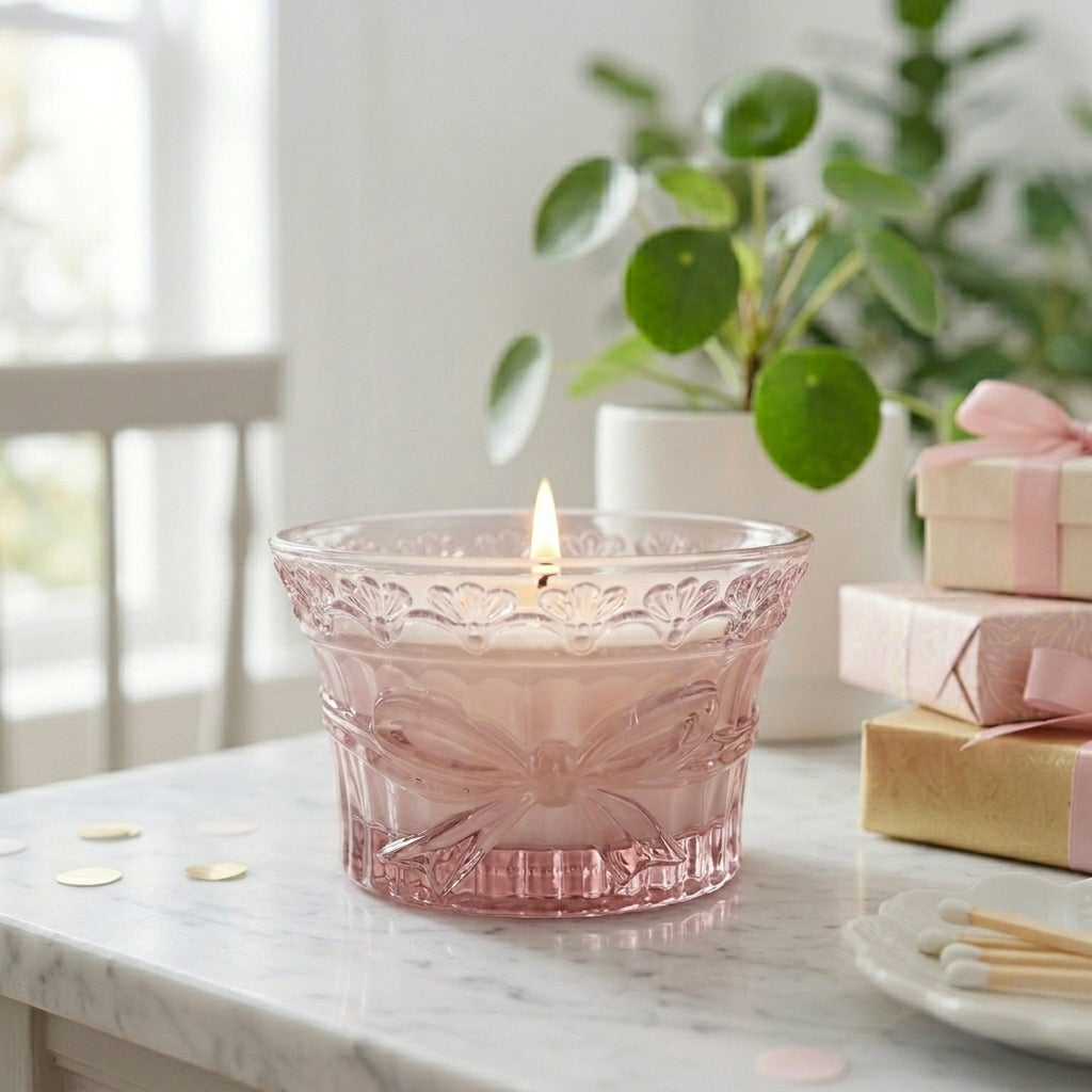 COOL QUARTZ Kristy's Birthday Bow Candle 6 oz