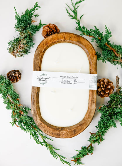 Brown Oval Dough Bowl - BALSAM FIR - The Scented Market  Candles   