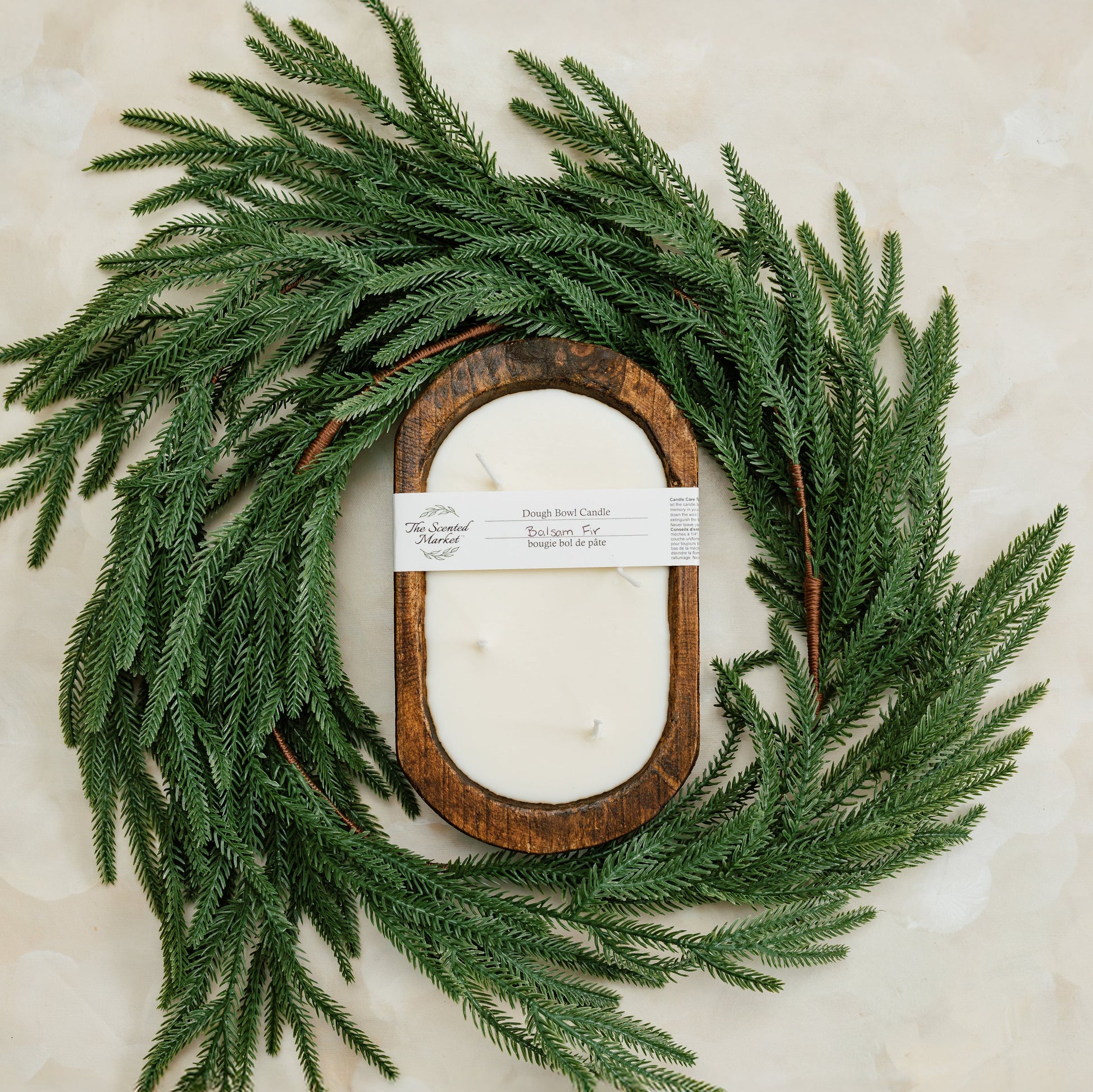 Brown Oval Dough Bowl - BALSAM FIR - The Scented Market  Candles   