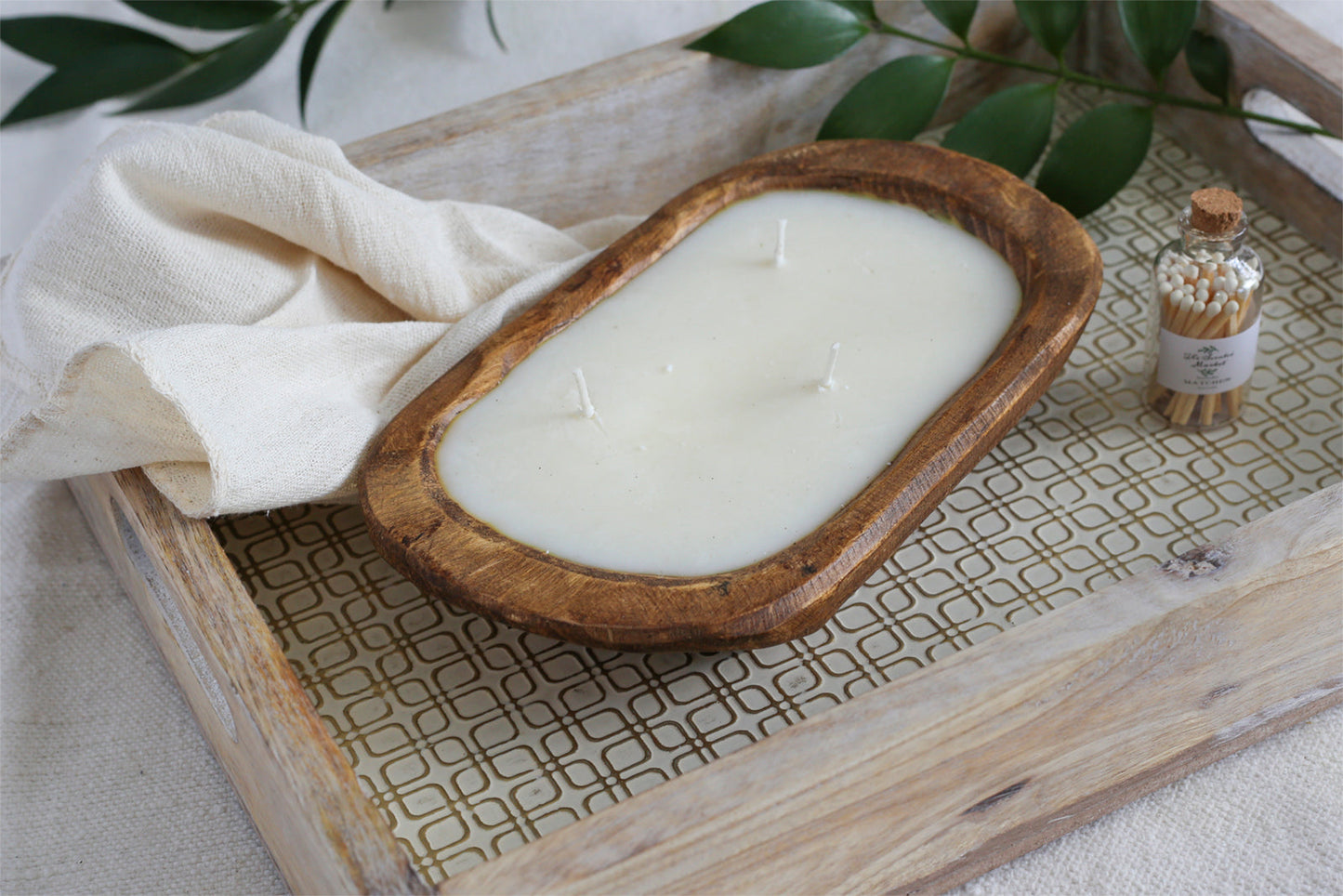 Brown Oval Dough Bowl - Just Breathe - The Scented Market  Candles   