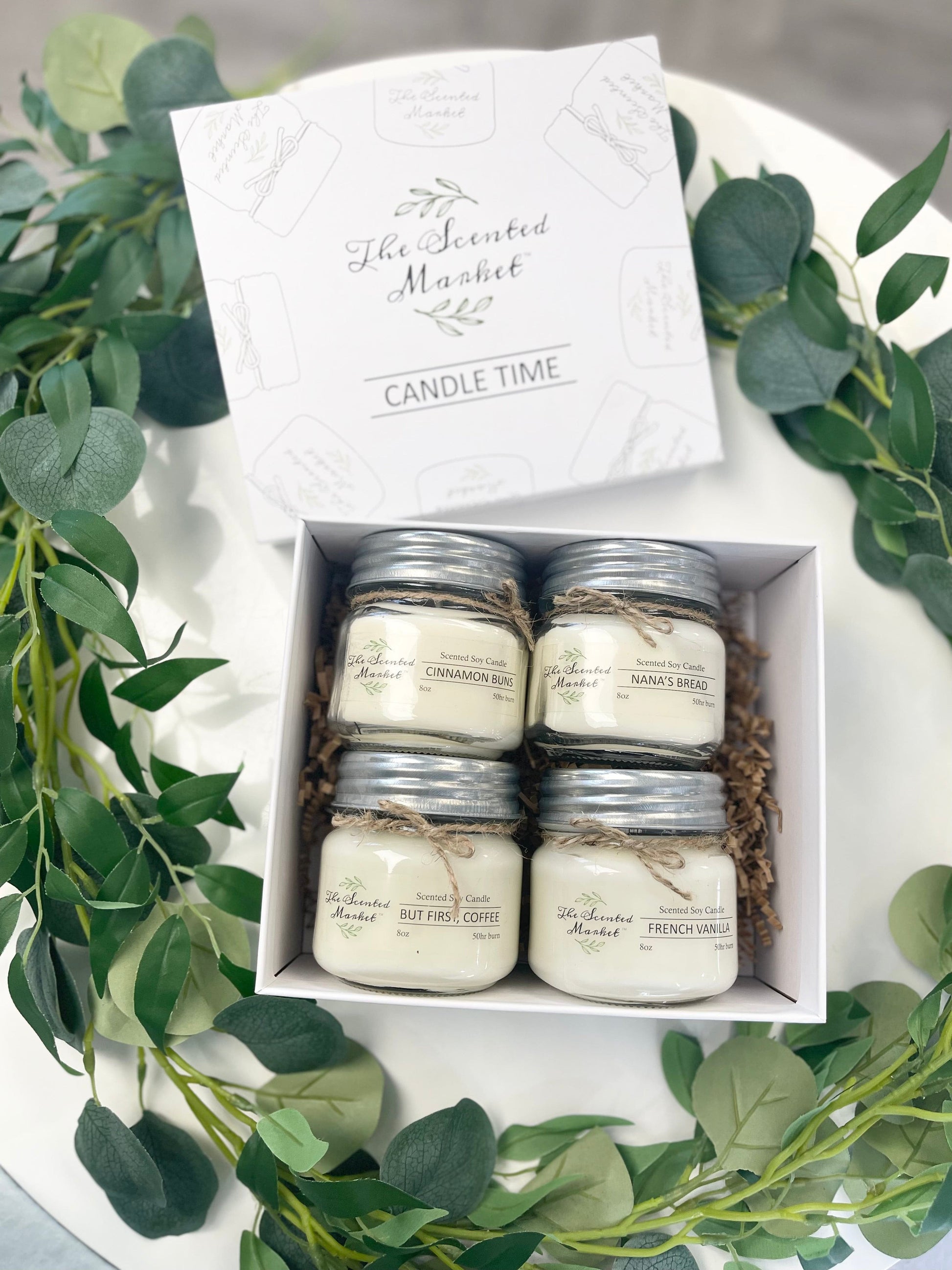 Candle Time Gift Box – 4 Scented Soy Candles - The Scented Market  Candles   