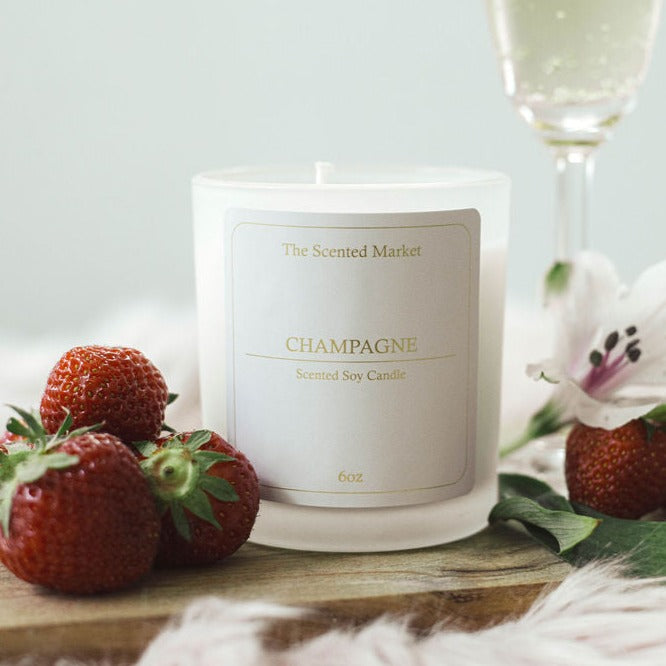 CHAMPAGNE Soy Wax Candle 6 oz - The Scented Market 