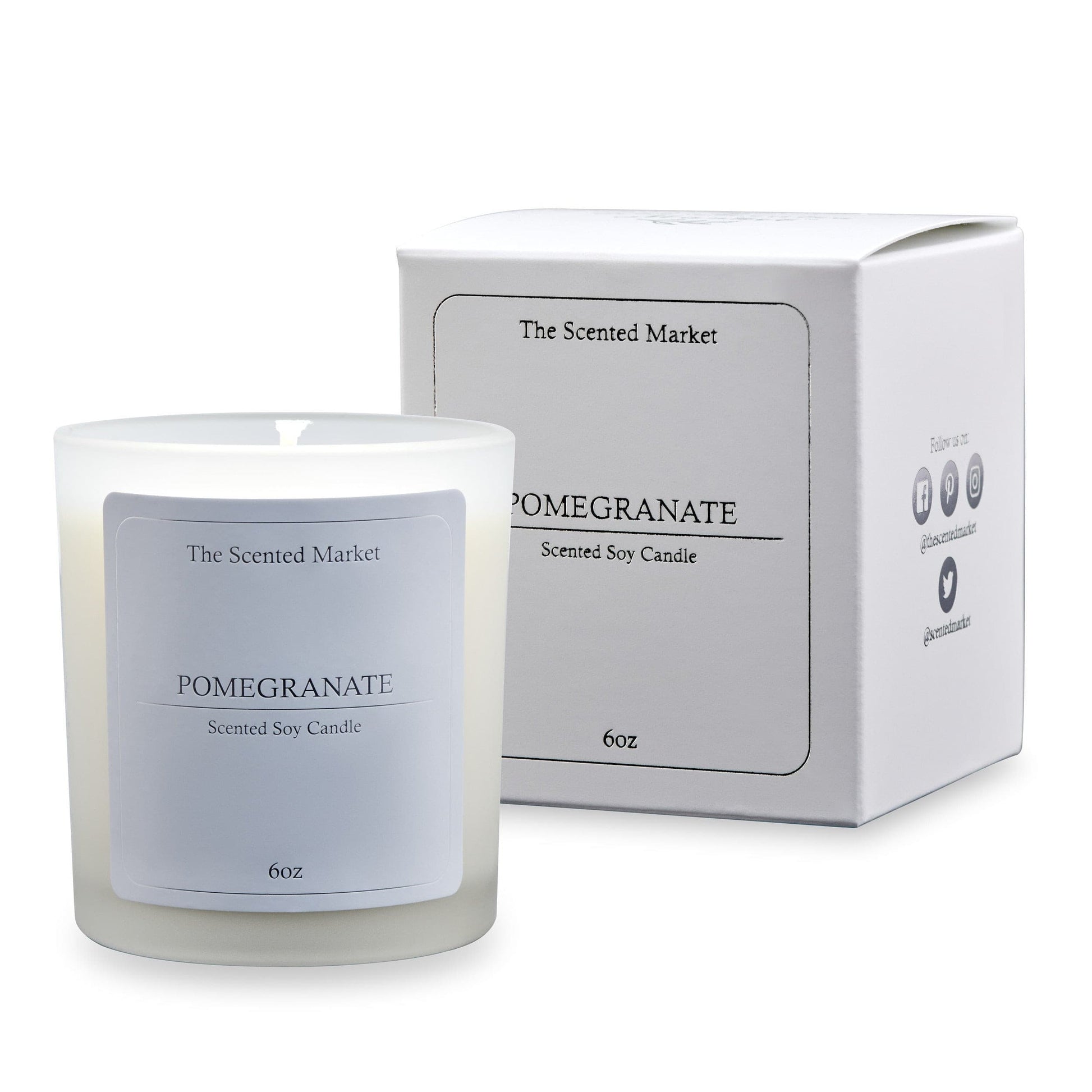 Crisp POMEGRANATE Soy Wax Candle - The Scented Market  Candles   