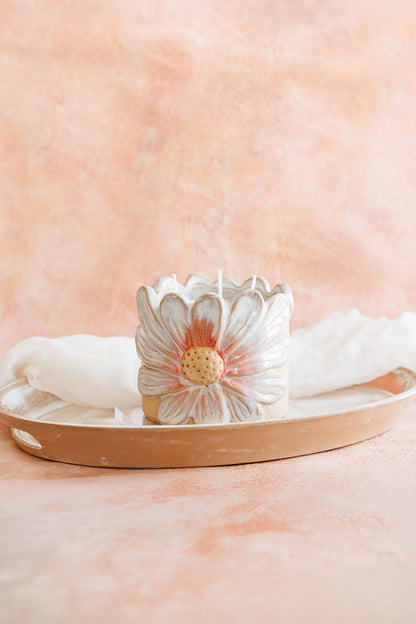 Daisy Flower 3 Wick Candle, Fresh & Floral Scented Candle for Home Décor - The Scented Market     