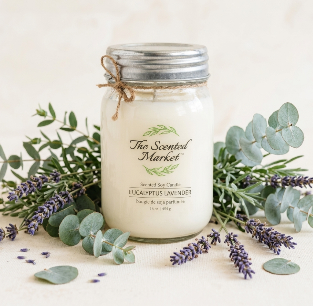 EUCALYPTUS LAVENDER Soy Wax Candle 16 oz