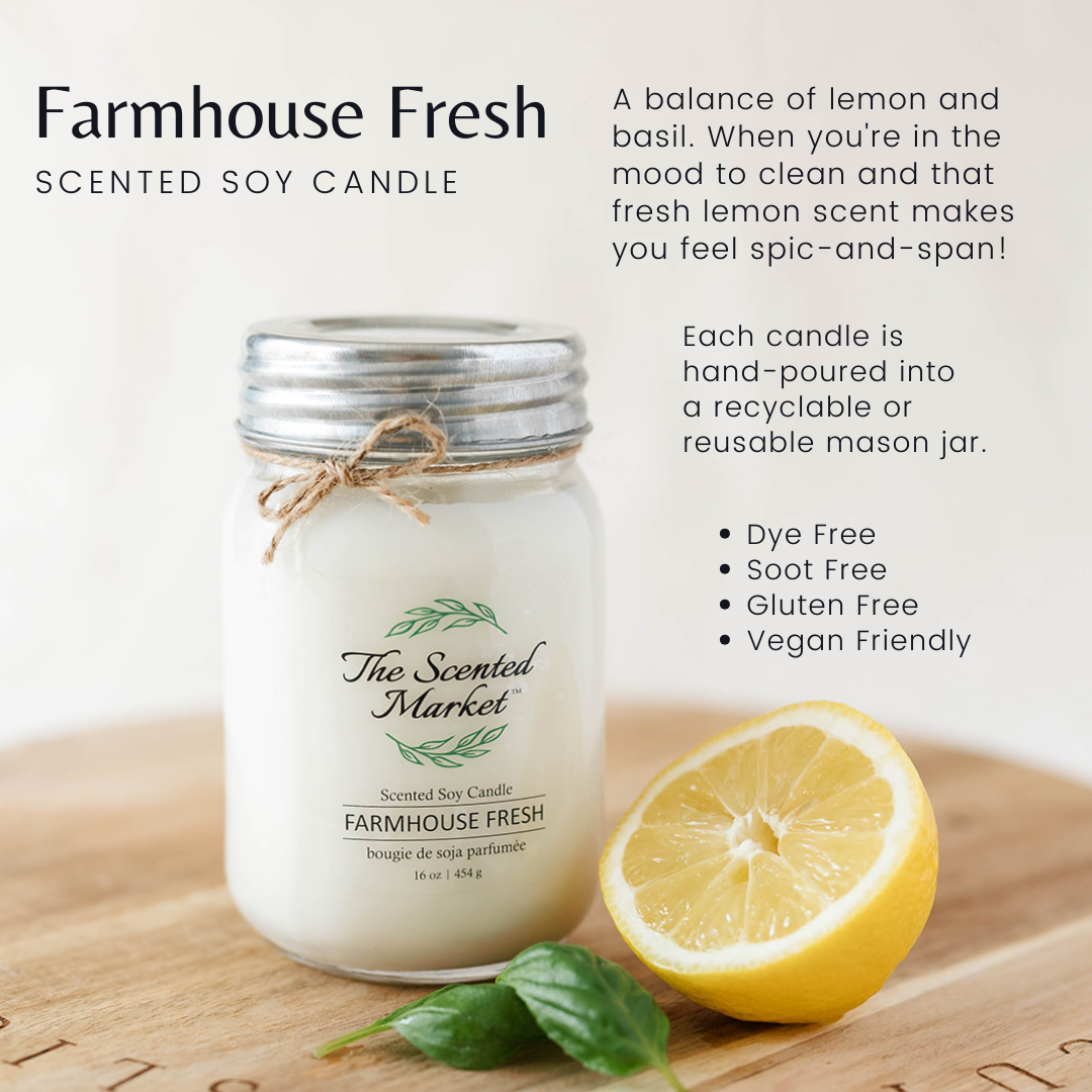 FARMHOUSE FRESH Soy Wax Candle 16 oz - The Scented Market 