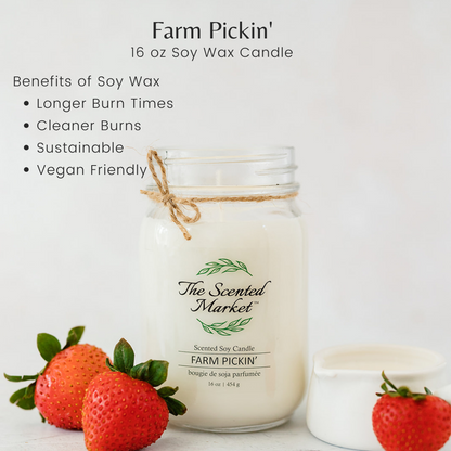 FARM PICKIN' Soy Wax Candle 16 oz - The Scented Market 